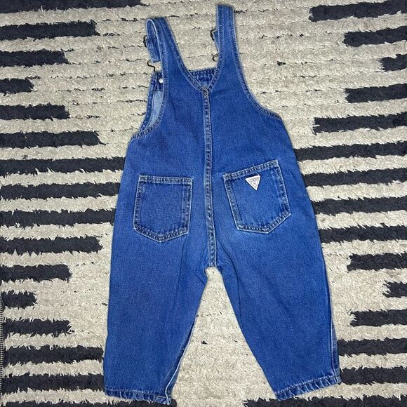 Vintage Baby Guess Jeans 100% cotton denim overalls baby size 24 months - Picture 3 of 8